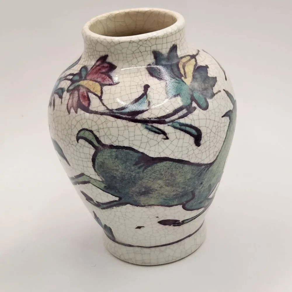 Pottery Barn Iznik Style Crackle Effect Deer Ceramic 5